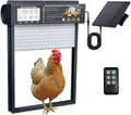 Automatic Chicken Coop Door Solar Powered with Timer & Light Sensor, Motion Sensor, LCD Display & Remote Control, Weatherproof Chicken Door for Chicken, Ducks, Rabbits