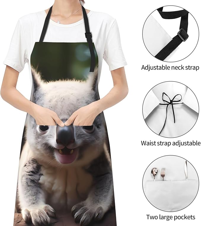 Dogs and Roses Heavy Duty Waterproof Apron with Pockets for AdultsResistant Grilling, Gardening, Painting