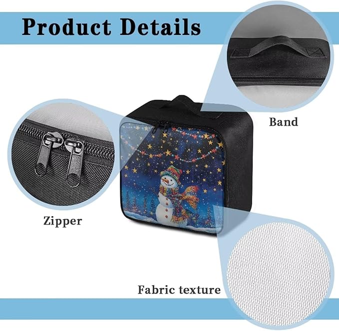 Rnyleeg Christmas First Aid Bag Empty First Aid Kits for Businesses Emergency Medical Kit for Home, Office, Car, Outdoor, Boat, Camping, Hiking Cute Snowman Star Print