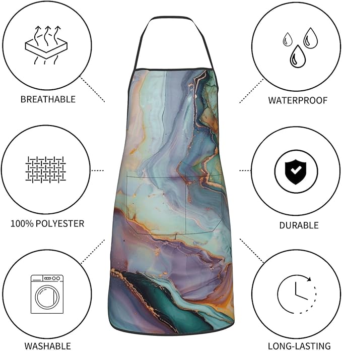 Cute Colorful Dog Paw Printed Unisex Bib Aprons BBQ Cooking Kitchen Aprons for Women Men Chef