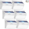 Peasur Solar Lights Outdoor Motion Sensor [138 LED/6 Packs] Solar Security Wall Light with 3 Lighting Modes Waterproof Solar Powered Lights for Garden Fence Yard, White