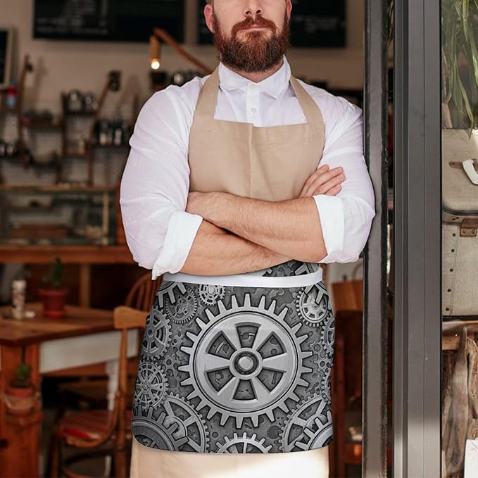 Short 3 Pockets Waist Waiter Waitress Half Apron Waterproof Chef Aprons