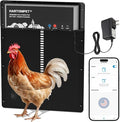 Automatic Chicken Coop Door – App-Controlled Schedule, Solar/Battery/Plug-in Powered, Anti-Pinch Motion Sensor with Resistance Detection, Weatherproof Aluminum Electric Door - HARTOMPET