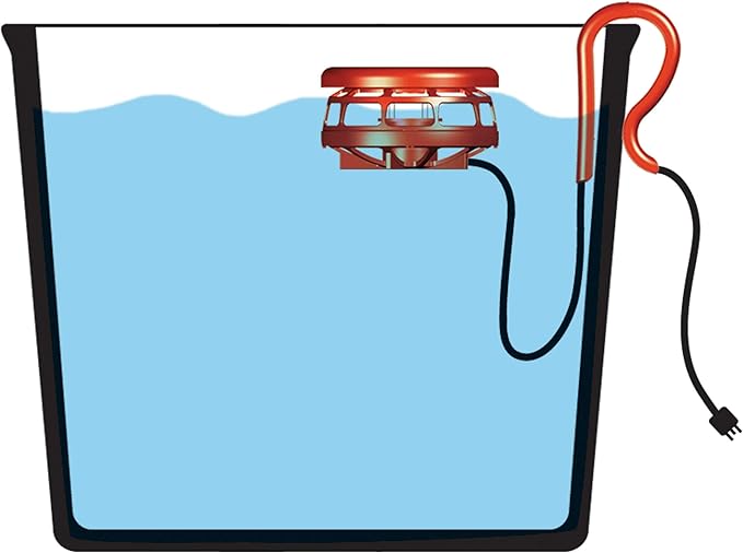 K&H Pet Products Stock Tank & Pond Heater, Ultimate Stock Tank Deicer w/ Cord Clip, Water Trough Heater for Horses, Cattle and Livestock, Full Cage, Floating, Submersible, Safety Listed - Red 750W