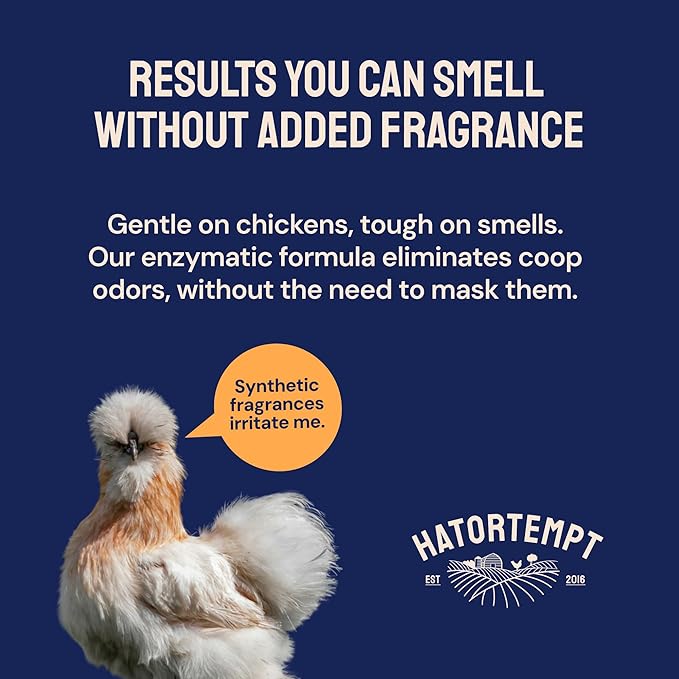 Hatortempt Chicken Coop Deodorizer & Cleaner Spray - 32 Oz, Unscented - Ammonia Control Odor Eliminator & Coop Refresher for Chickens
