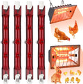 4 Pcs 250w Chicken Coop Heat Lamp Replacement Light Bar Chicken Brooder Heat Lamp Replacement for Chicken Livestock Dogs Sheep Pets Brooder Heater, 4.65 x 0.39 Inch, Heat Lamp Not Included