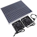 Tnfeeon Solar Greenhouse Exhaust Fan Kit, Ventilation Equipment with Two Vent Fans for Chicken Coop Cooling Dog House Shed RV Window Ventilation Powered Attic Doghouse Cabin Air