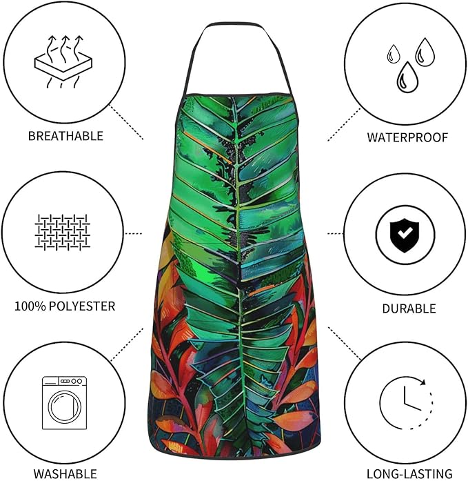 Cute Colorful Dog Paw Printed Unisex Bib Aprons BBQ Cooking Kitchen Aprons for Women Men Chef