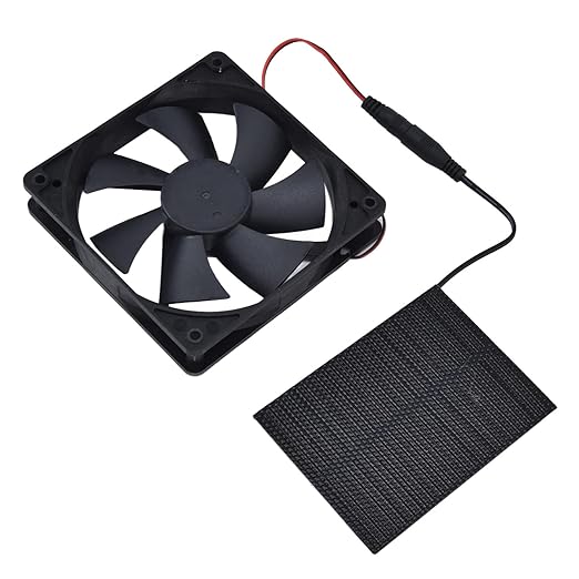 100W Solar Panel Fan Kit 12V Dual Exhaust Fan Chicken Coops Solar Fan Kit for Dog House, Greenhouse, RV