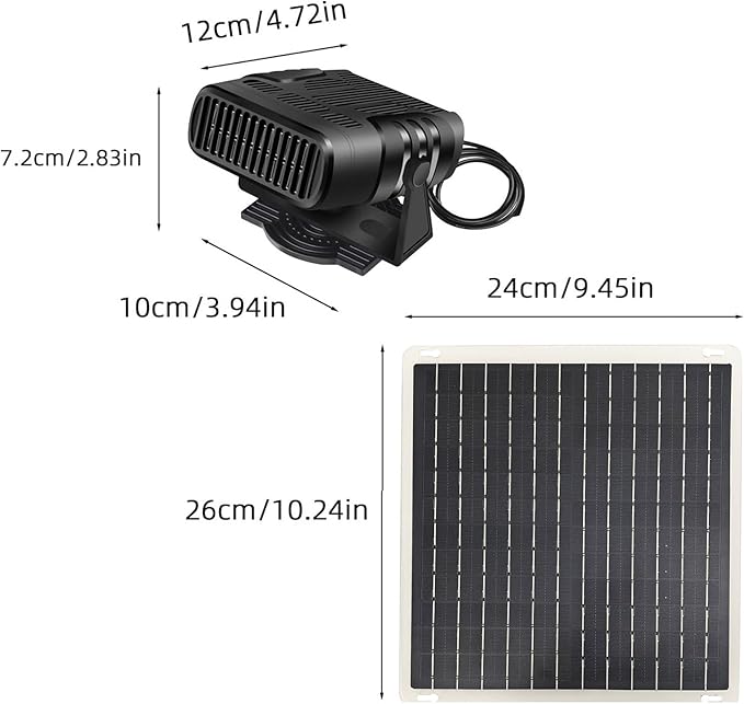 Yoidesu Portable Solar Panel Heater, Efficient Energy Conversion with Rechargeable Battery, for Car Heating Deicing Pet House Greenhouse,for Automotive Chicken Coop Greenhouse
