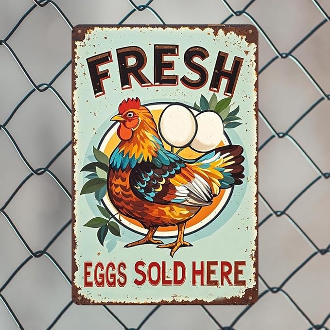 Chicken Coop Metal Sign Funny Farmers Market Decor Fresh Eggs For Sale Farm Sign Farm Fresh Eggs Chicken Coop Sign For Chicken Lovers Chicken House Decorations