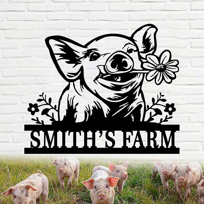 Personalized Hanging Metal Farm Signs, Personalized Outdoor Ranch Sign, Outdoor Farm Signs,Last Name Metal Sign,Custom Large Farmhouse Sign (Design 4)