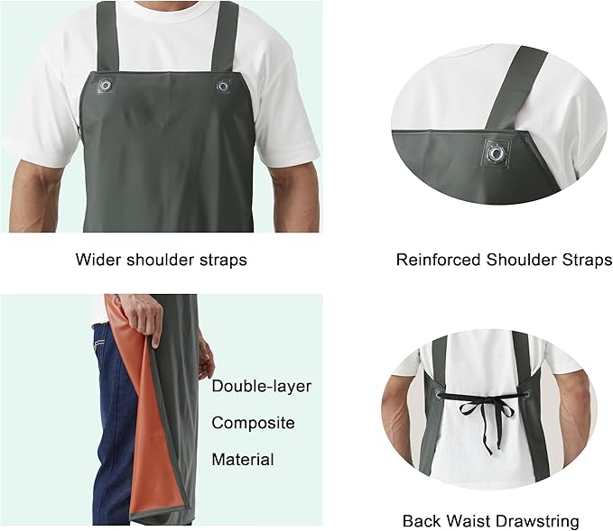 Nanxson Adjustable Heavy Duty PVC Waterproof Apron,Work Apron for Butcher,Dishwashing,Cleaning Fish Pet Grooming Factory