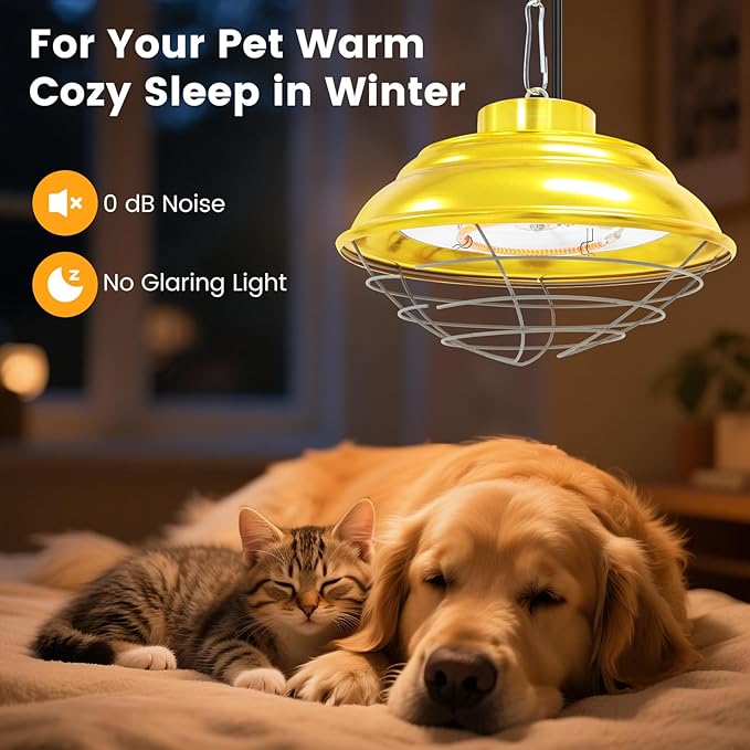 Large Hanging Chicken Coop Heater, 600W 2 Heating Levels Premium Waterproof Large Range Heaters for Cattle, Horses, Donkeys, Poultry, Greenhouse Plant