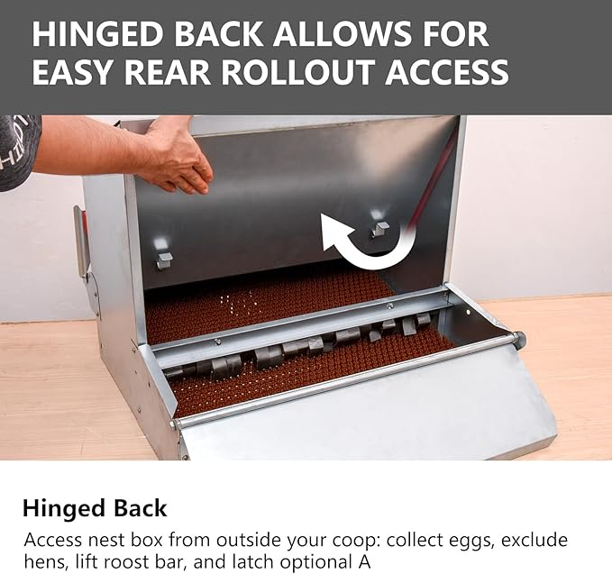 Nesting Boxes for Chickens - 24" Chicken Nesting Box - Reversable Egg Mount Roll Away Nesting Box - Roost Bar Nesting Boxes - Up to 20 Hen Chicken Laying Boxes - Nesting Boxes for Chicken coop