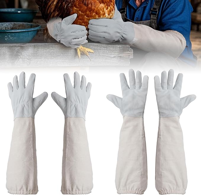 2 Pack Chicken Handling Gloves,Washable and Tight Cuff Design,Prevent Scratching and Dirt,Bite Proof Gloves for Chicken,Cat,Dog,etc