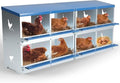 Chicken Nesting Box 8 Compartments Laying Boxes for Chicken Hens Ducks Poultry Protect Eggs Chicken Coop Easy Egg Collection Wall Mount Metal Nest Box for Chicken Coop