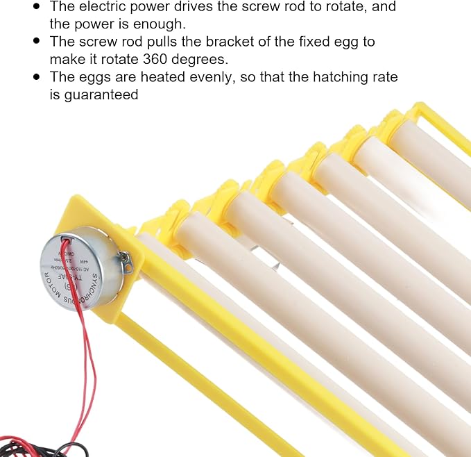 GLOGLOW Egg Incubation Tray, Automatic Egg Turner with 7 Rollers for Chicken Duck Bird Quail Hatching Home Farm Use 16.9x16.7x2.1 Inch