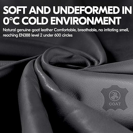 Vgo... 1 Pair 0℃/32℉ Goat Leather Outdoor Glove,Winter Warm Gloves,Cold Weather Driving Gloves,Windproof (Size L, Gold, GA2152F)
