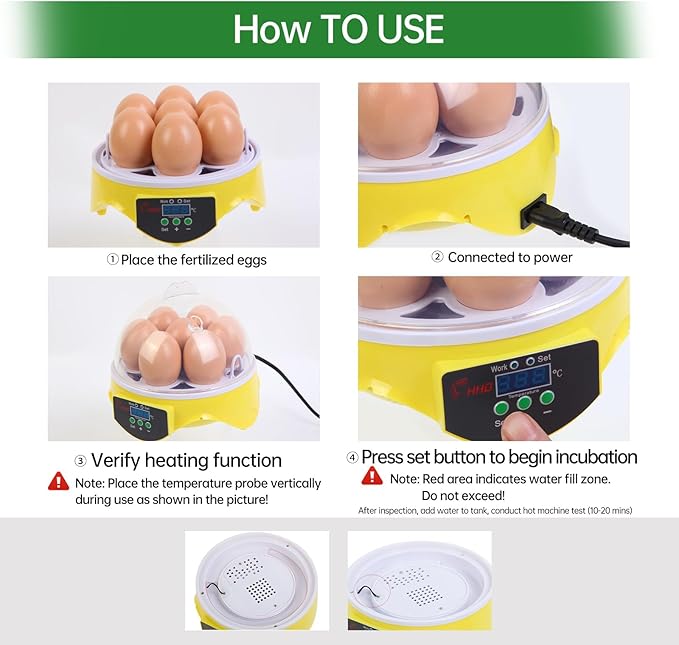 7-Egg Mini Egg Incubator with 360° View, Educational Hatching Kit for Kids, Classrooms & Families, Automatic Temperature Control & Manual Humidity Control, Suitable for Chicken, Duck & Quail Eggs