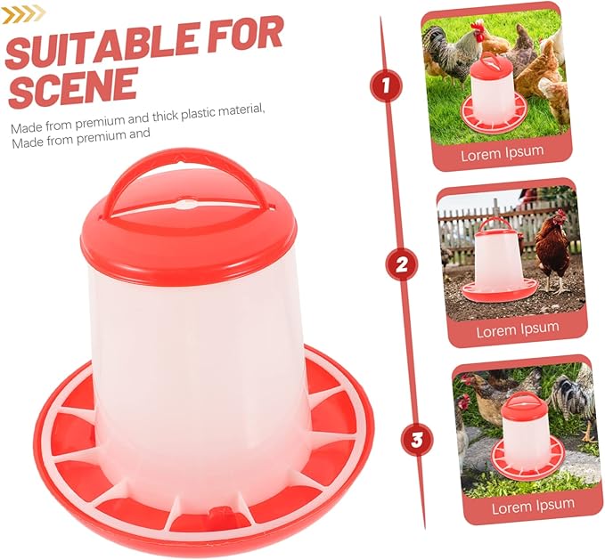 HEMOTON Poultry Feeder Chick Feeder Easy to Clean Hanging Design for Chickens and Other Poultry No Waste Automatic Food Dispenser and Feeding