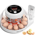12 Egg Incubator for Hatching Eggs with Automatic Egg Turning, Temperature & Humidity Control Display, Built-in LED Egg Candler, External Water Adding System, Chicken Duck Quail Hatcher