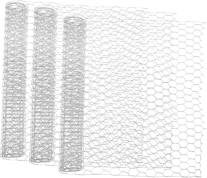 POPETPOP Galvanized Iron Wire Netting Hexagonal Mesh Screen for Garden Wire Fencing