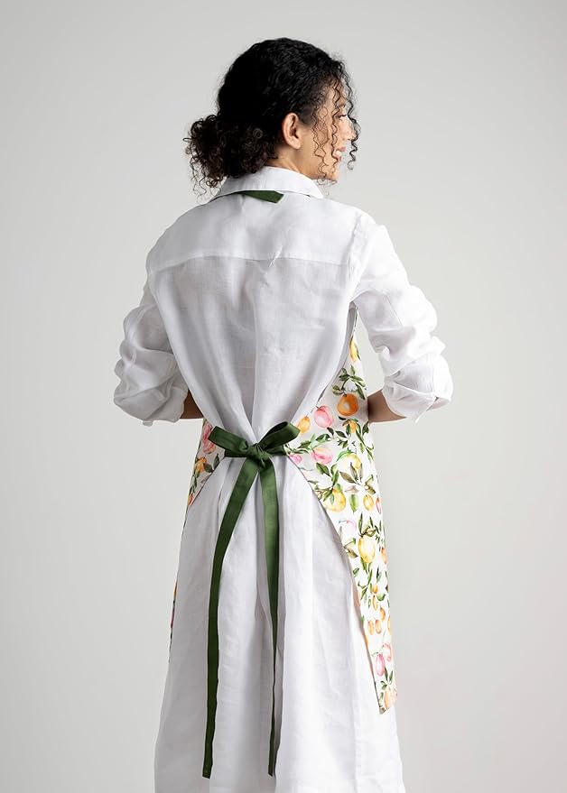 Maison d' Hermine 100% Cotton Apron for women with Pocket Kitchen Chef Apron for Men Cooking Easter Decorations