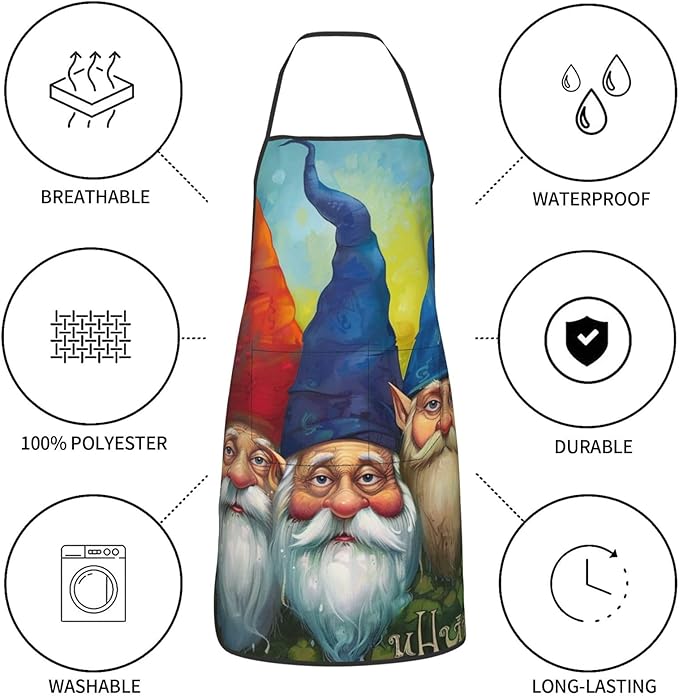 Cute Colorful Dog Paw Printed Unisex Bib Aprons BBQ Cooking Kitchen Aprons for Women Men Chef