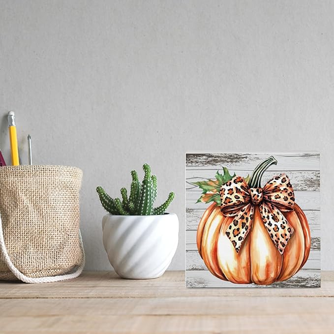 Fall Decorations for Home Farmhouse Office Bedroom Dining Room, Autumn Pumpkins Decor, Fall Sign, Autumn Decor Wood 2401