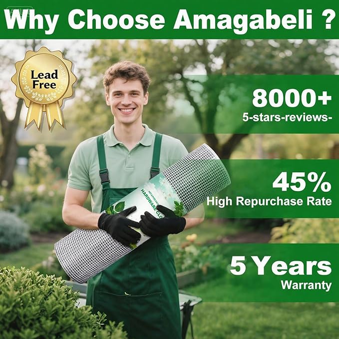 Amagabeli Hardware Cloth 1/2 inch 36inx100ft 19 Gauge Chicken Wire Hot-Dipped Galvanized After Welding Welded Wire Fencing Mesh Roll Garden Plant Support Poultry Netting Rabbit Cage Snake Gopher Fence