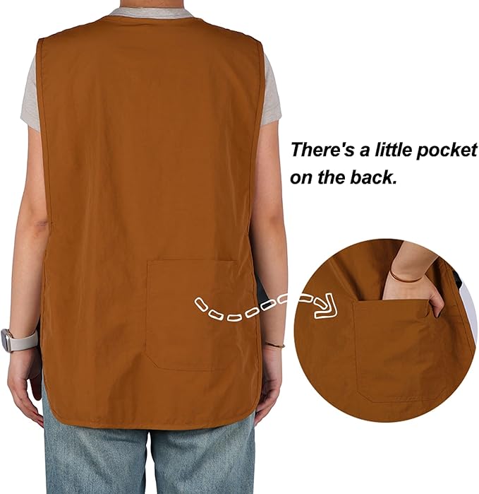 Waterproof Unisex Cobbler Apron with 4 Pockets Vest Style Ultralight Chef Waiter Work Overalls