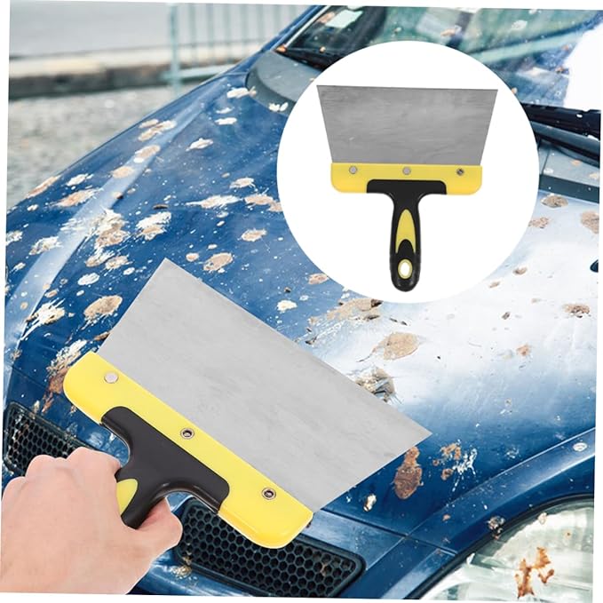 Kisangel Pigeon Droppings Scraper, Metal Large Bird Poop Cleaning Scraper for Chicken Coop Wide Head Quick Cleaning