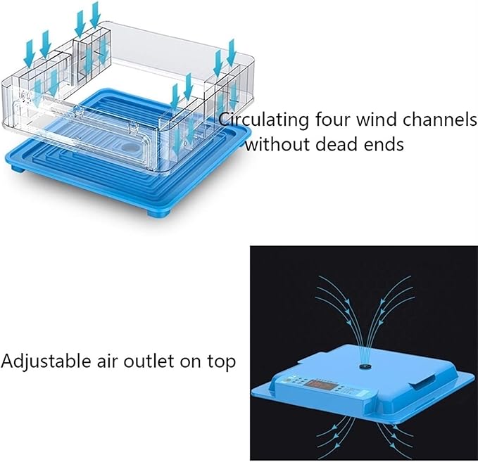 320 Eggs Incubator Automatic Turning Large Poultry Hatcher Digital Clear Humidity & Temperature Control LED Candler Hatching Chicken Duck Goose Quail (Size : 320egg) ()