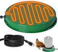 Chicken Water Heater for Winter 12.4", 125W Thermostat Chicken Drinker Heater Base for 3–5 Gal Metal Plastic Poultry Waterer, Water Heater for Chickens Duck with 6.6' Power Cord (Green,1PACK)
