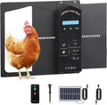 NEONMAN Automatic Chicken Coop Door Solar Powered, Automatic Chicken Cage, Large Programmable LCD Screen 3 Power Modes Safety Anti-Pinch, Suitable for Poultry
