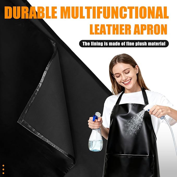 Waterproof Apron Sleeved Apron For Kitchen BBQ & Workshop - 2 Pack Heavy Duty Oil-Resistant With Large Pockets Adjustable Straps for Men & Women Waterproof Aprons for Dishwashing