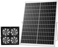 VEVOR Solar Powered Fan, 25W Solar Panel with 4 Fans, Adjustable Solar Panel Angle, 2668 RPM High-Speed, Flexible Installation, Fast Air Exchange for Greenhouse, Grow Tents, Chicken Coops, Shelters