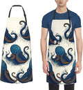 Aprons for Women with Pockets Waterproof Apron Adjustable Bib Turquoise Blue Gold Marble Apron Chef Apron