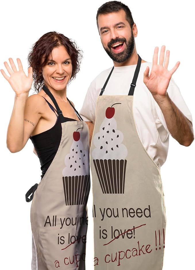 Baking Apron for Men All You Need Is a Cupcake Craft Aprons for Women for Kitchen Cooking Restaurant BBQ Painting Crafting 27” (W) x 31” (H), Waterproof Apron