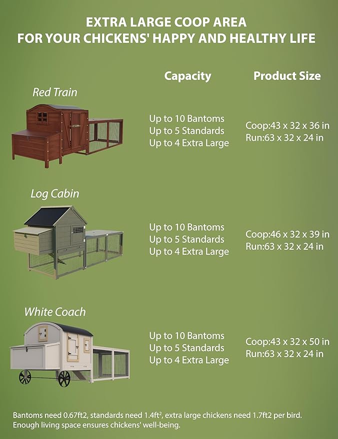 Wooden Poultry Cage for 3-5 Chickens, 109in Chicken Coop with Run, Outdoor Hen Coop with Waterproof Roof, Nesting Box, Pull Out Trays and Ramp, Wood Color