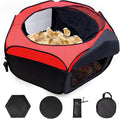 Chick Brooder Box-Chicken Brooder Playpen/Tent with Dual Door, Pop-Up Brooder Box Perch Up to 17 Baby Chick, Kit with Storage Bag, Top Cover, Fixed Pegs, Waterproof Mat(Red and Blue Randomly)