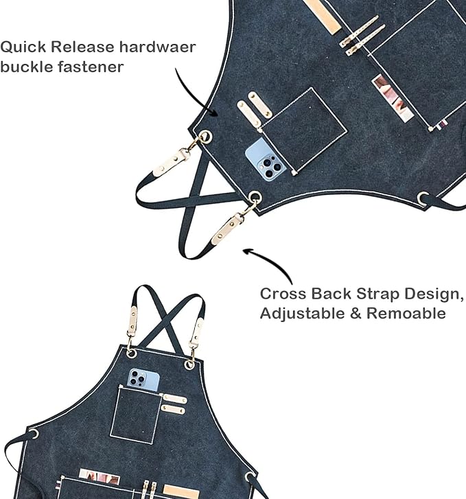 carrotez Adjustable Over sized Plus Size Canvas Apron with Pockets Men and Women Aprons