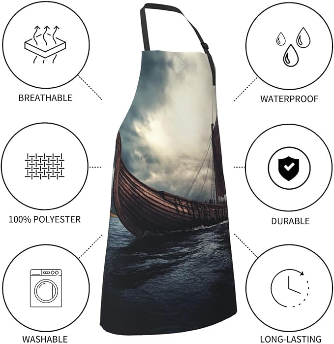Kitchen Aprons for Men Women Waterproof Apron with 2 Pockets Whale Tail Apron Adjustable Bib Aprons