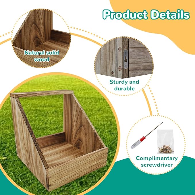 kathson Chicken Nesting Box,Wood Chickens Coop Nesting Boxes Single Compartment Hen Nesting Box Big Duty Laying Nest Boxes for Hens Ducks and Poultry(1 Pcs,No Perch)