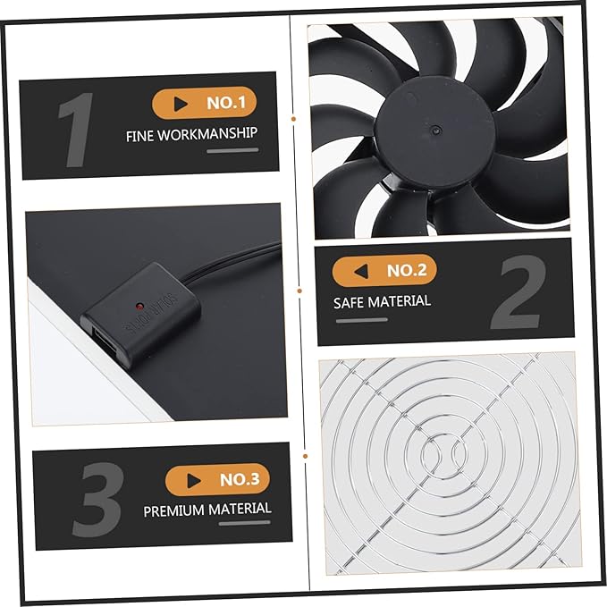 1set Solar Powered Fan for Chicken Coop Small Outdoor Cooling for Greenhouses Dog Houses Easy to Install Energy Efficient for Use