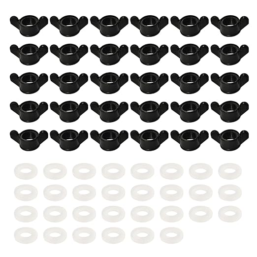 30 Sets Silicone Washers and Wing Nuts for Poultry Waterer Cups Chicken Water Nipples, Silicone O-Rings 16mm OD 8mm ID 2mm Thickness Seal Gasket (30 Sets, OD:16mm ID:8mm)