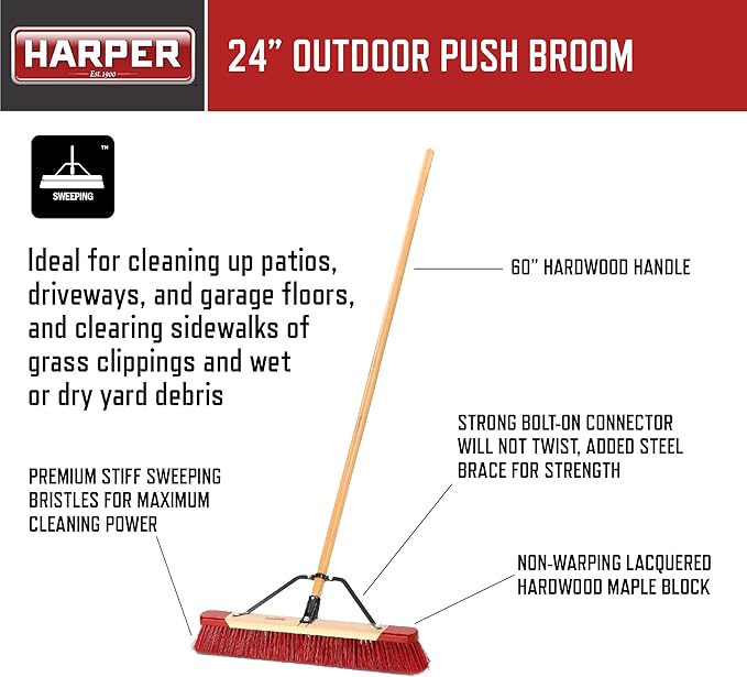 AMES 5-pc. New Homeowner Long Handle Tool Kit with Lawn Rake, Digging Shovel, Garden Rake, Border Spade, and Push Broom