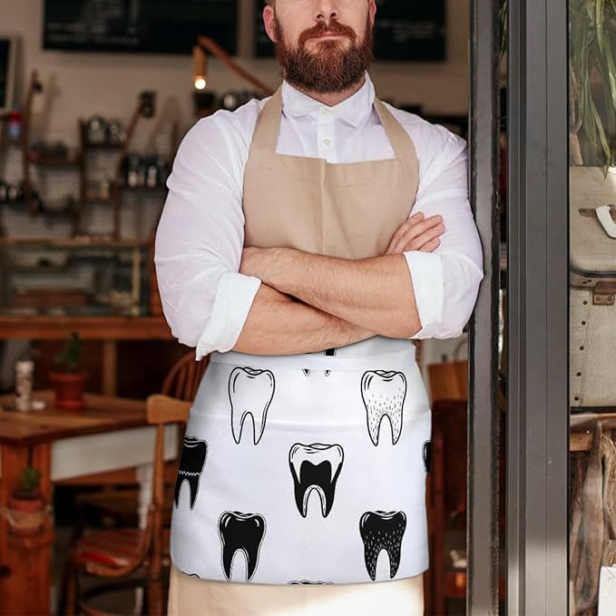 Server Waitress Waist Apron Cooking Kitchen Restaurant Aprons for Women Men