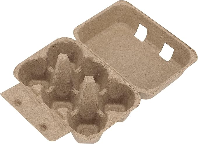 20 Pack Paper Egg Cartons for Chicken Eggs, Half Dozen Egg Storage Trays Bulk, 6 Count Egg Storage Containers Holder for Family Farm Market Fridge Storing Chicken Duck Eggs